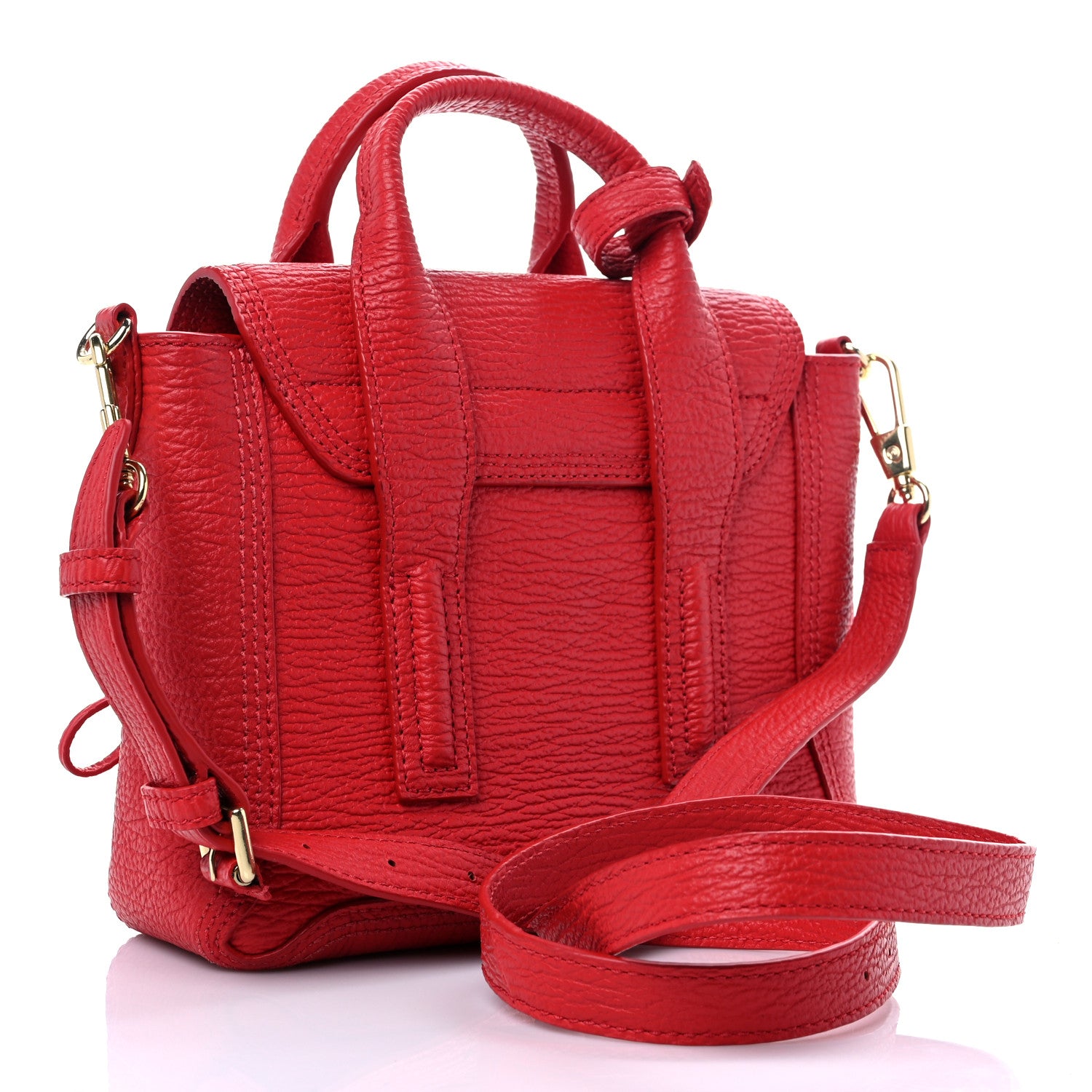 3.1 Phillip Lim Textured Calfskin Medium Pashli Satchel Red 2 of 9