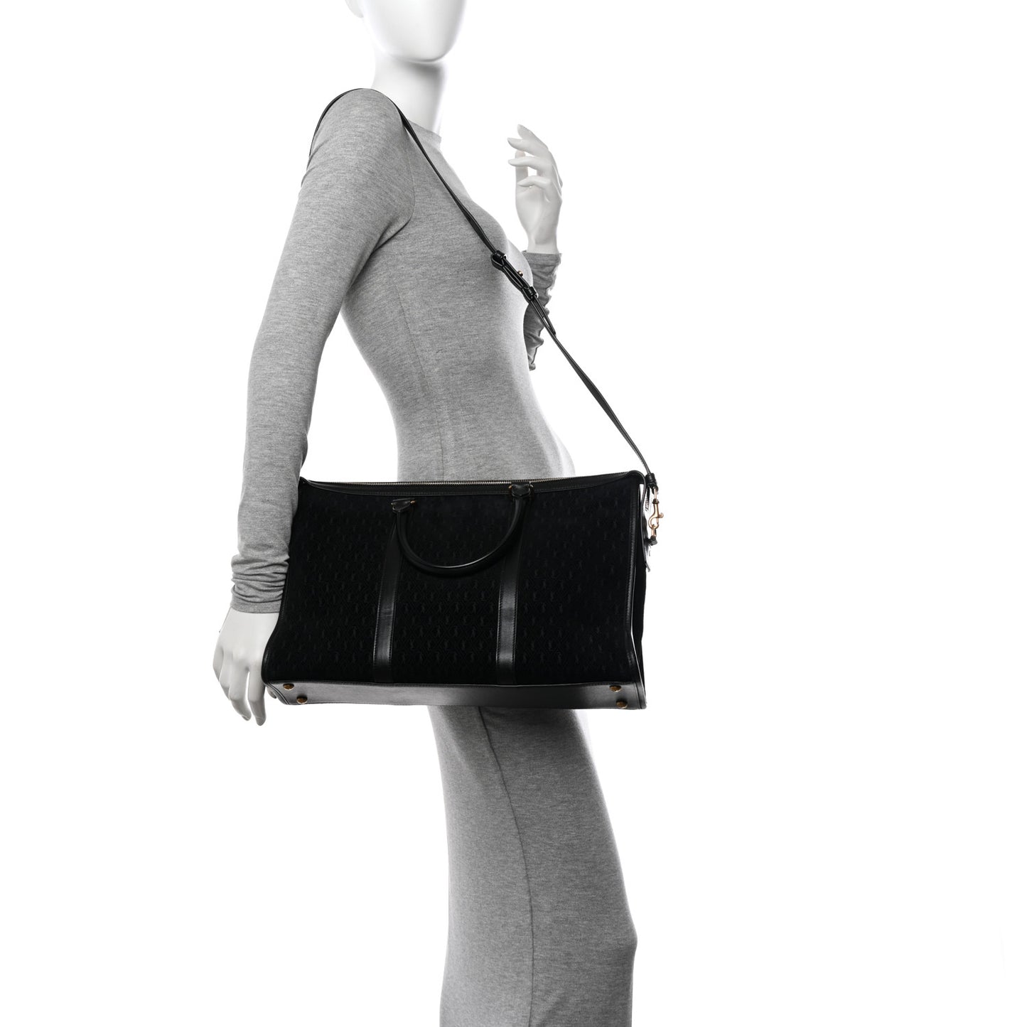 Suede All-Over Monogram Medium Le Monogramme Duffle Black