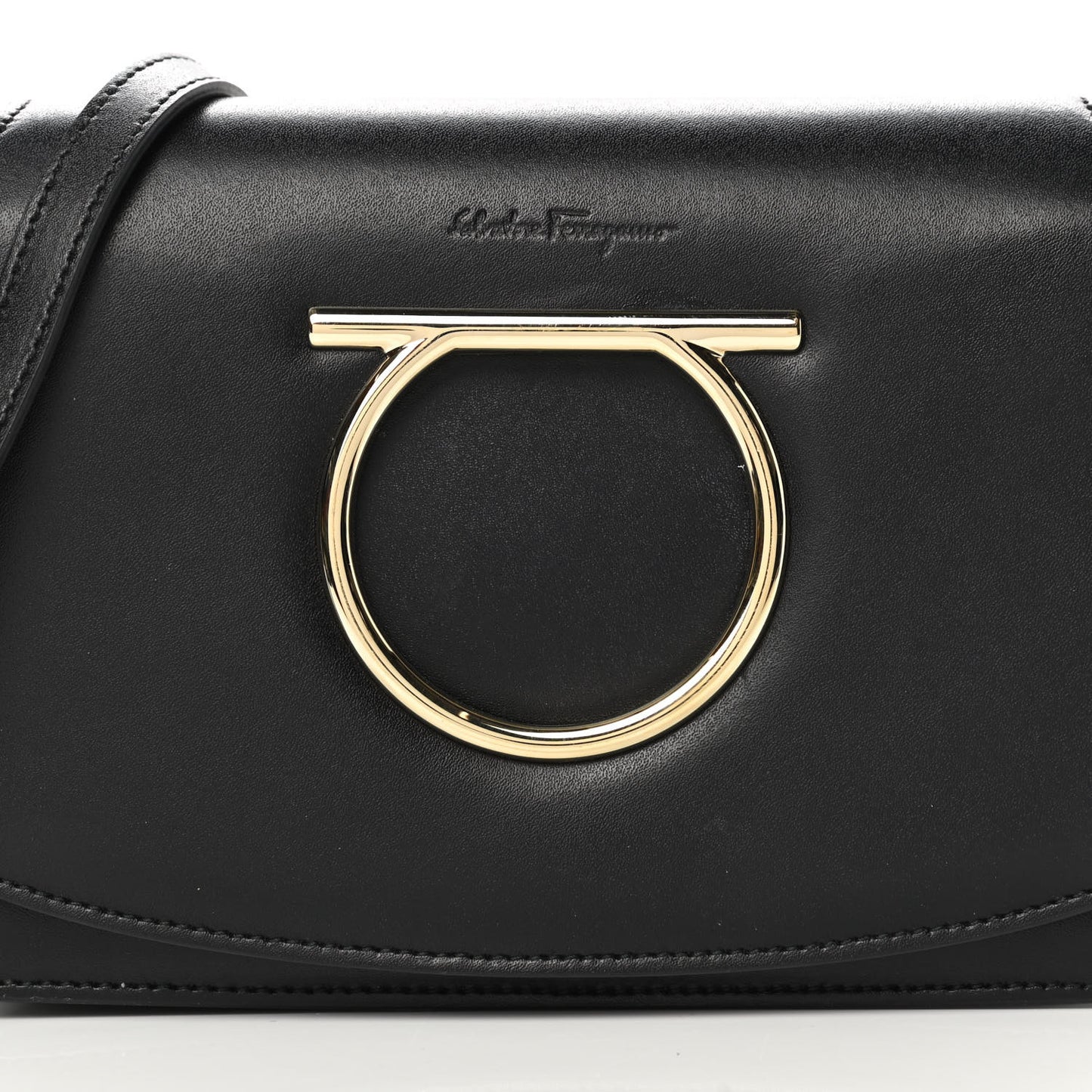 Calfskin Vela Crossbody Bag Black
