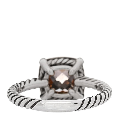 David Yurman Sterling Silver 18K Yellow Gold Diamond Morganite 7mm Petite Chatelaine Ring 54 6.75 4 of 5
