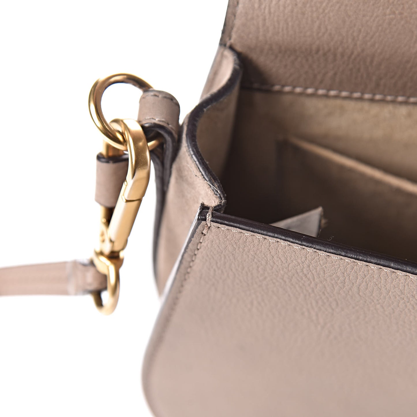 Calfskin Suede Medium Nile Bracelet Bag Motty Grey
