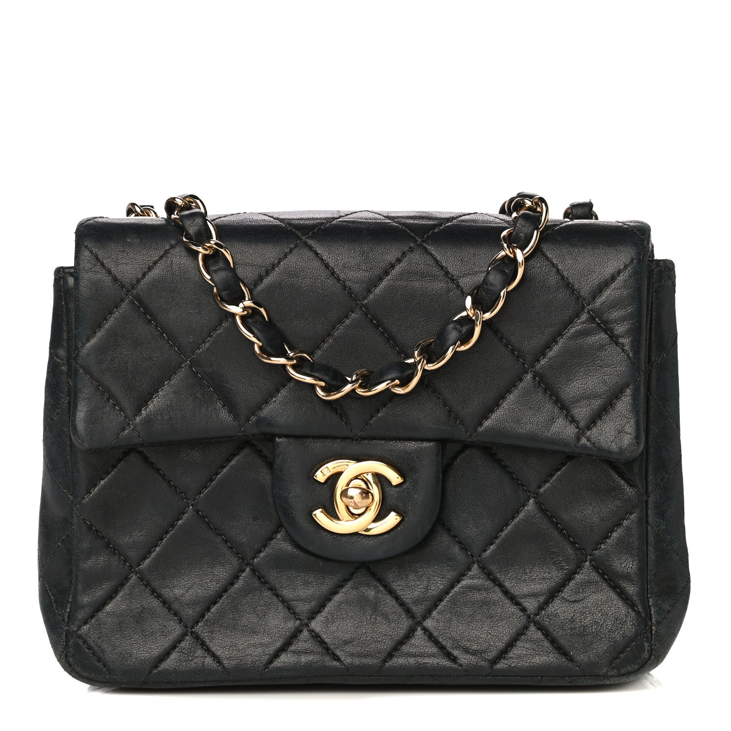 Chanel Lambskin Quilted Mini Square Flap Bag Black 1 of 35