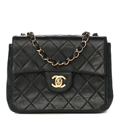 Chanel Lambskin Quilted Mini Square Flap Bag Black 1 of 35