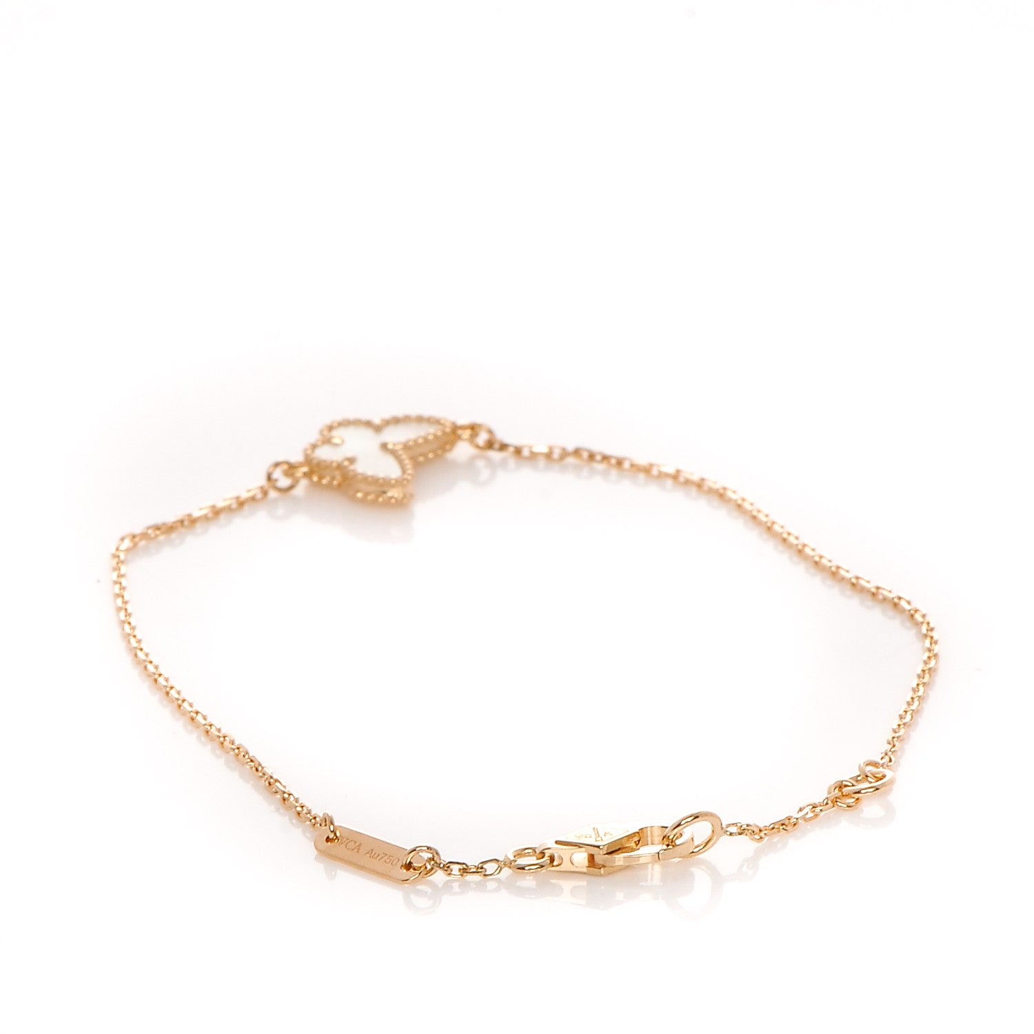 Van Cleef & Arpels 18K Yellow Gold Mother of Pearl Sweet Alhambra Bracelet 5 of 9