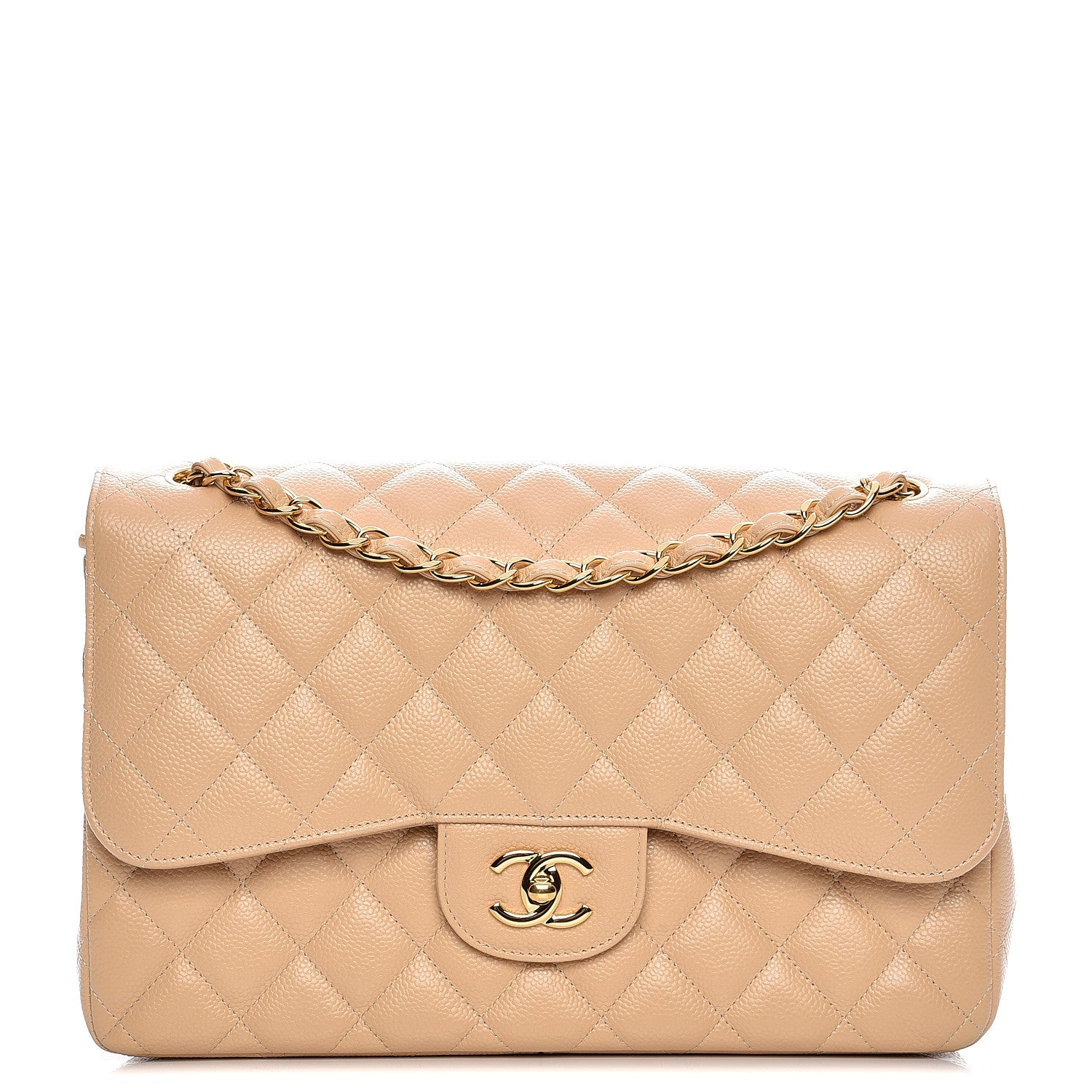Chanel Caviar Quilted Jumbo Double Flap Beige Clair 1 of 8