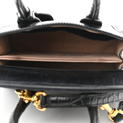 Alexander McQueen Calfskin Crocodile Embossed Mini Heroine 21 Black 5 of 11