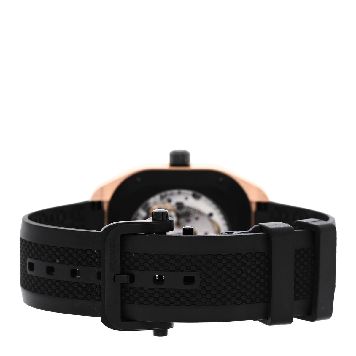 Hermes DLC Coated Titanium 18K Rose Gold Rubber 39mm H08 Automatic Watch Black 3 of 5