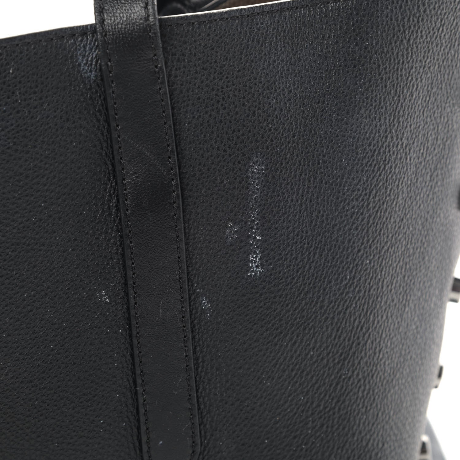Jimmy Choo Calfskin Logo Embossed Twist East West Tote Navy Black 7 of 7