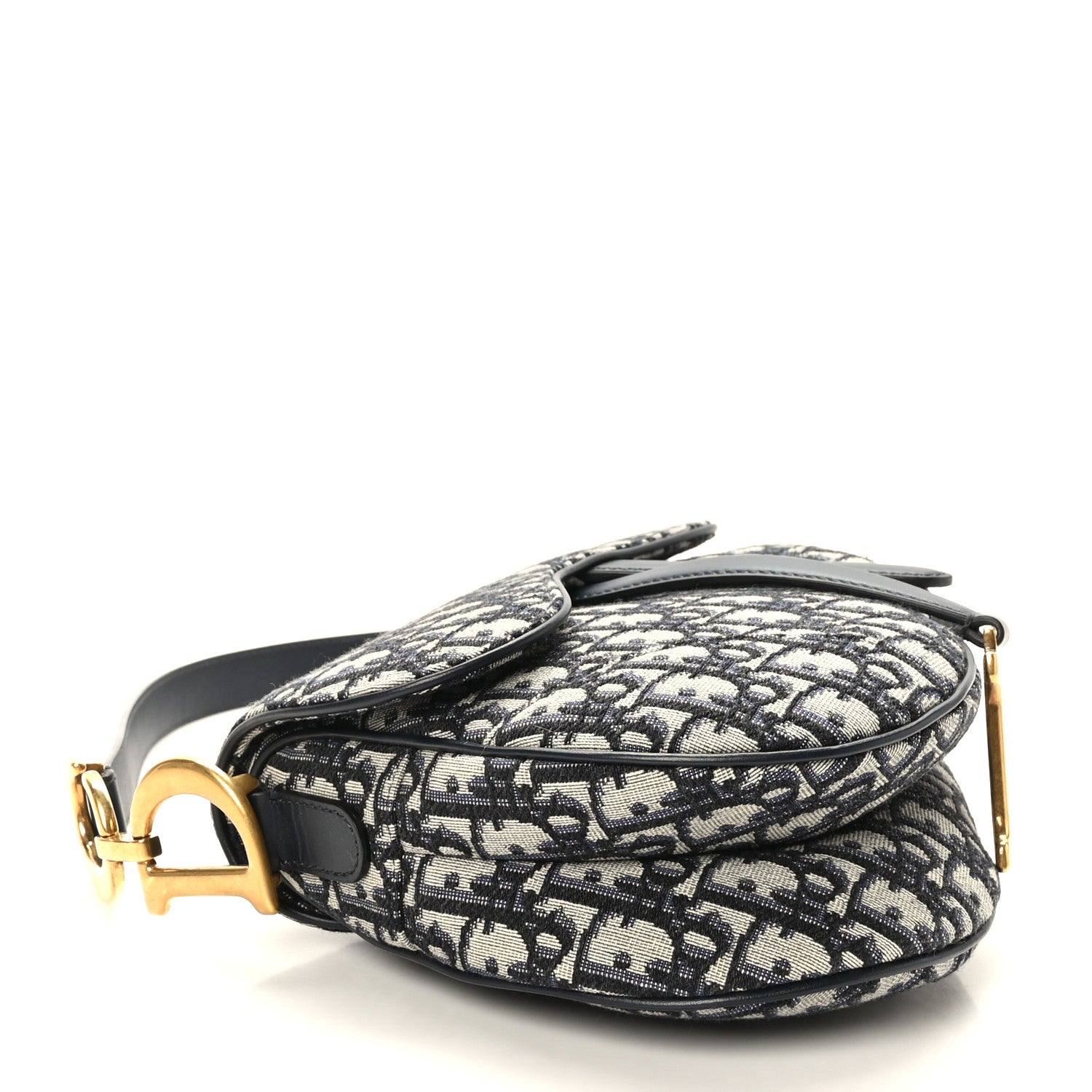 Christian Dior Oblique Saddle Bag Blue 4 of 9