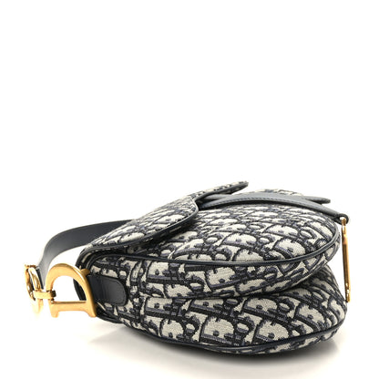 Christian Dior Oblique Saddle Bag Blue 4 of 9