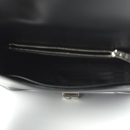 Prada Saffiano City Calfskin Studded Large Elektra Shoulder Bag Black Fuoco 5 of 9