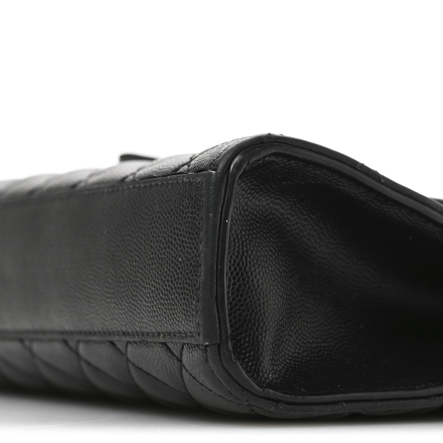 Saint Laurent Grain De Poudre Textured Mixed Matelasse Triquilt Medium Monogram Satchel Black 10 of 10