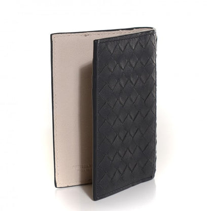 Bottega Veneta Washed Lambskin Intrecciato Bi-Color Card Case Medium Grey Mist 3 of 16