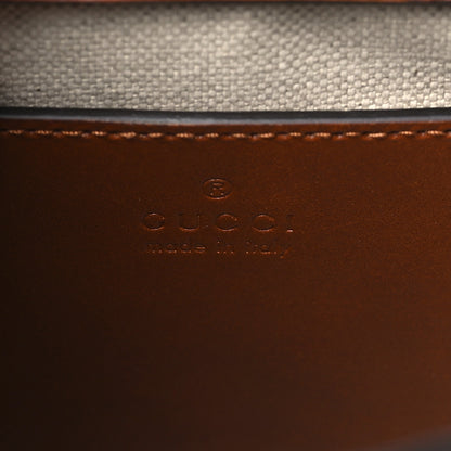 Gucci New Canvas Charisma Calfskin Crystal GG Monogram Mini Diana Tote Bag Camel Ebony 6 of 10