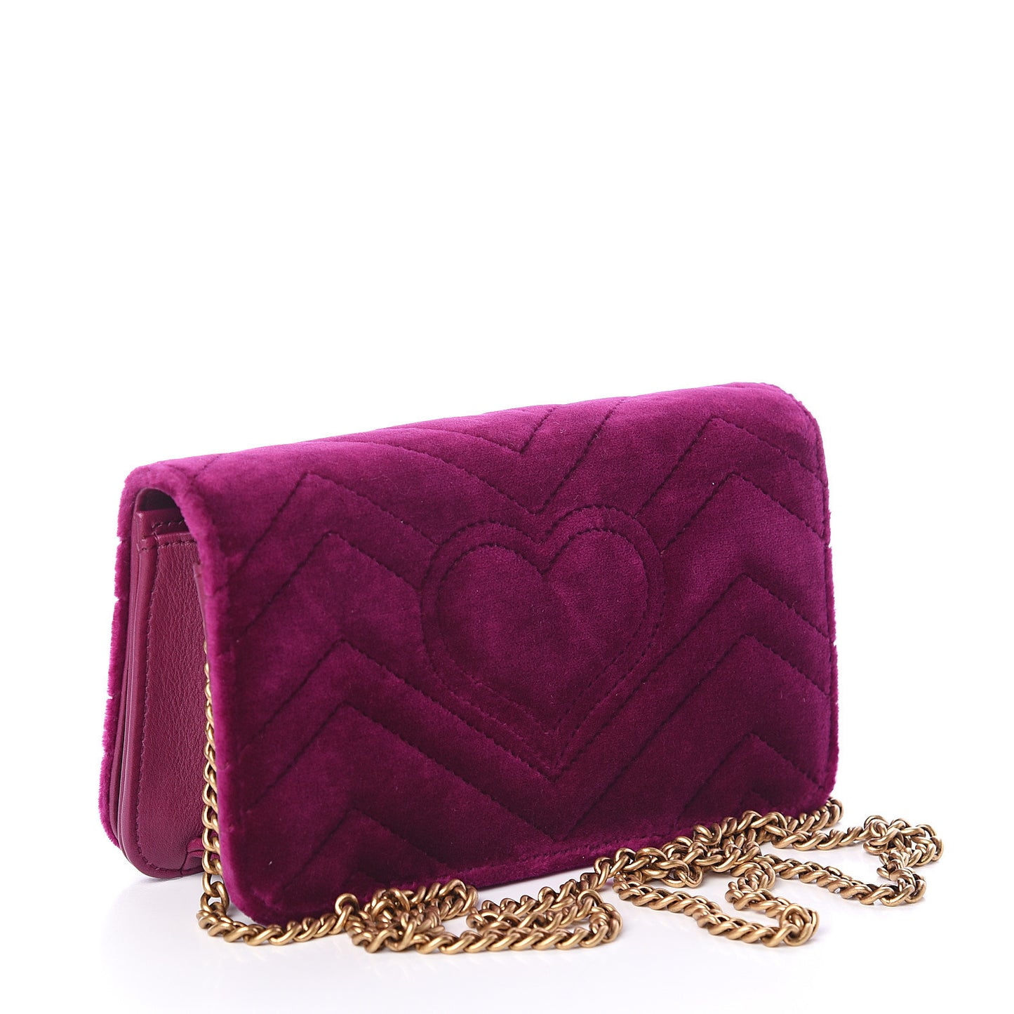 Velvet Matelasse GG Marmont Mini Bag Fuchsia Violet Cyclamen