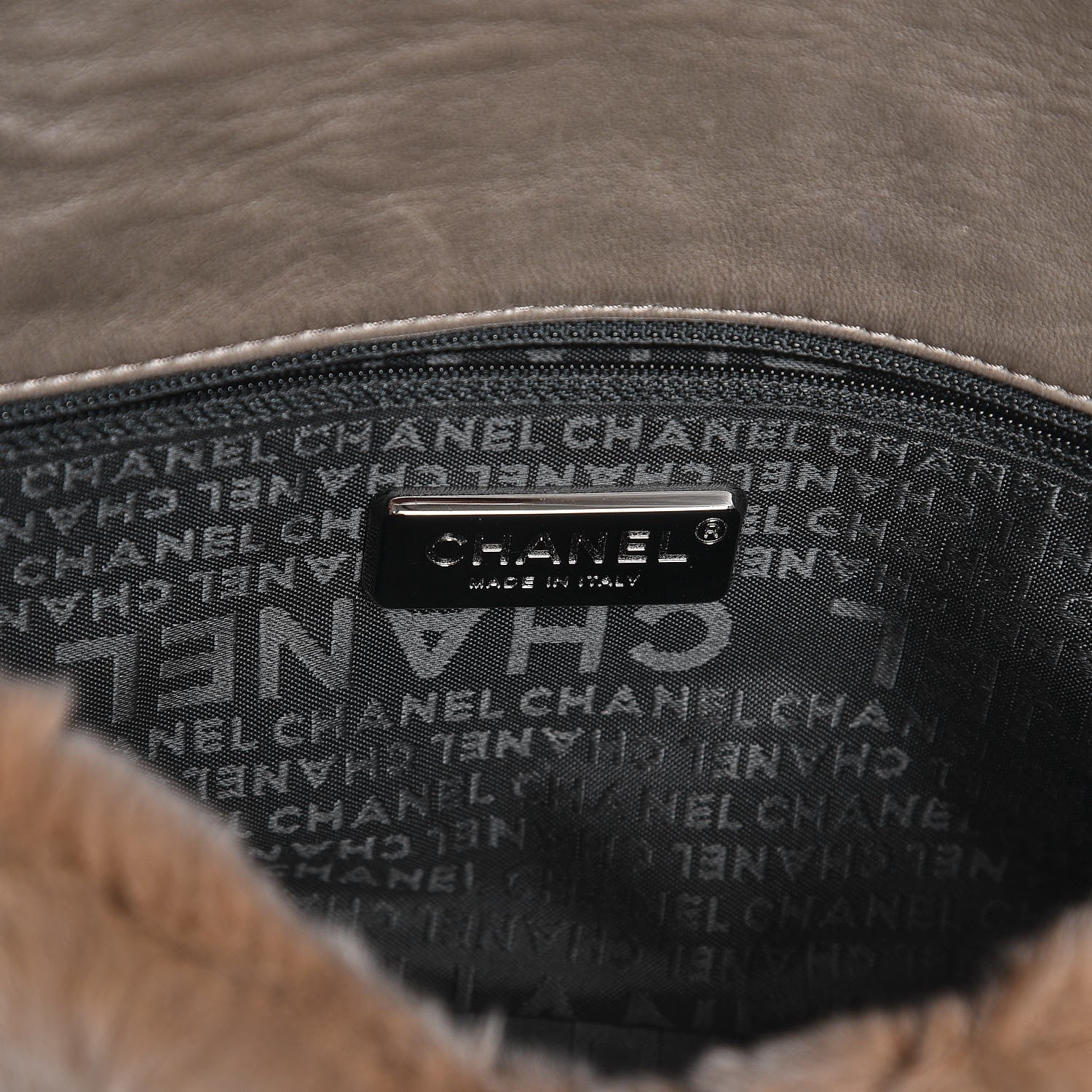 Chanel Rabbit Fur CC Flap Bag Brown 6 of 7