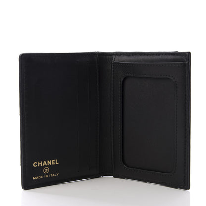 Chanel Sheepskin Chevron Card Holder Wallet Black 4 of 6