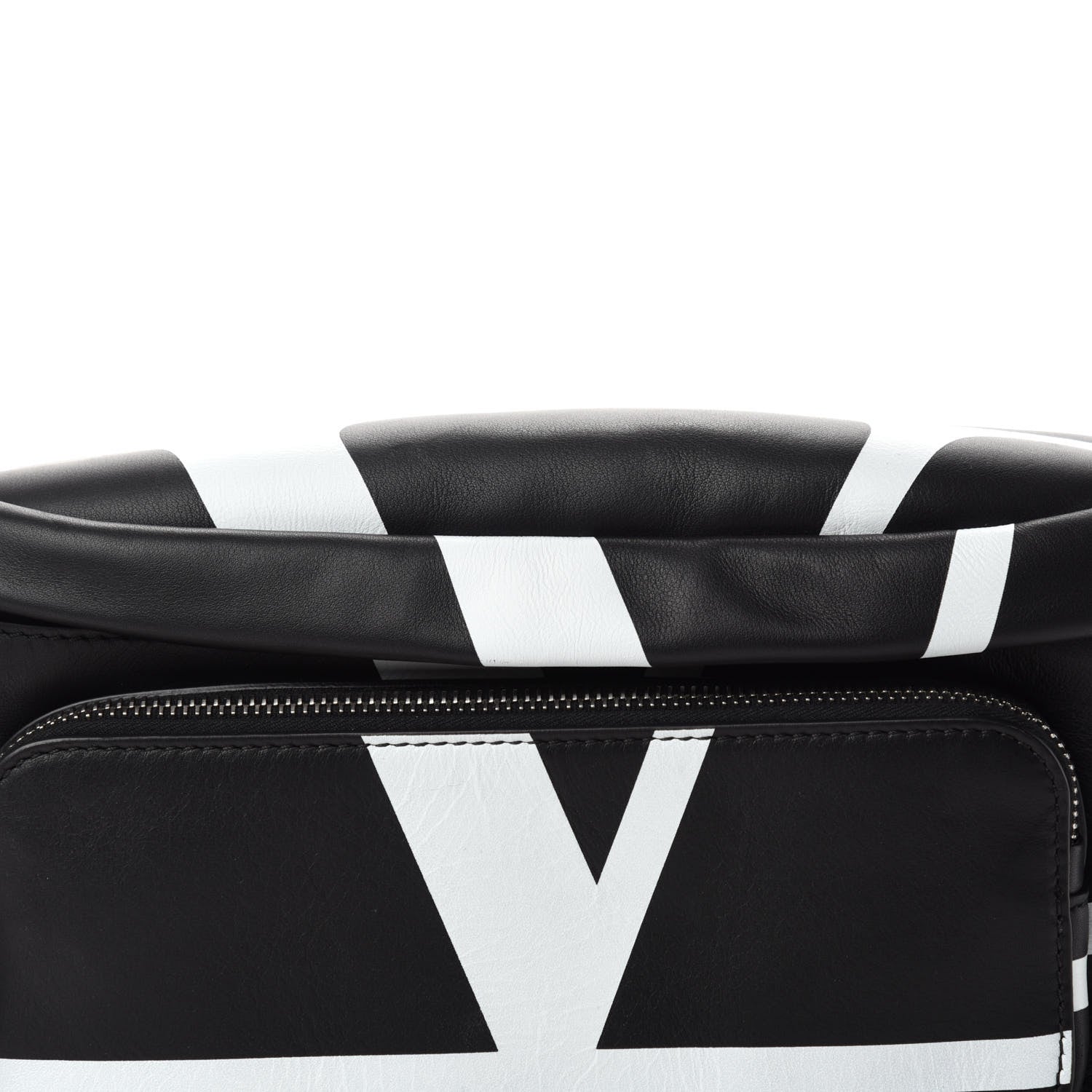 Valentino Garavani Calfskin Go Logo Belt Bag Black White 10 of 10