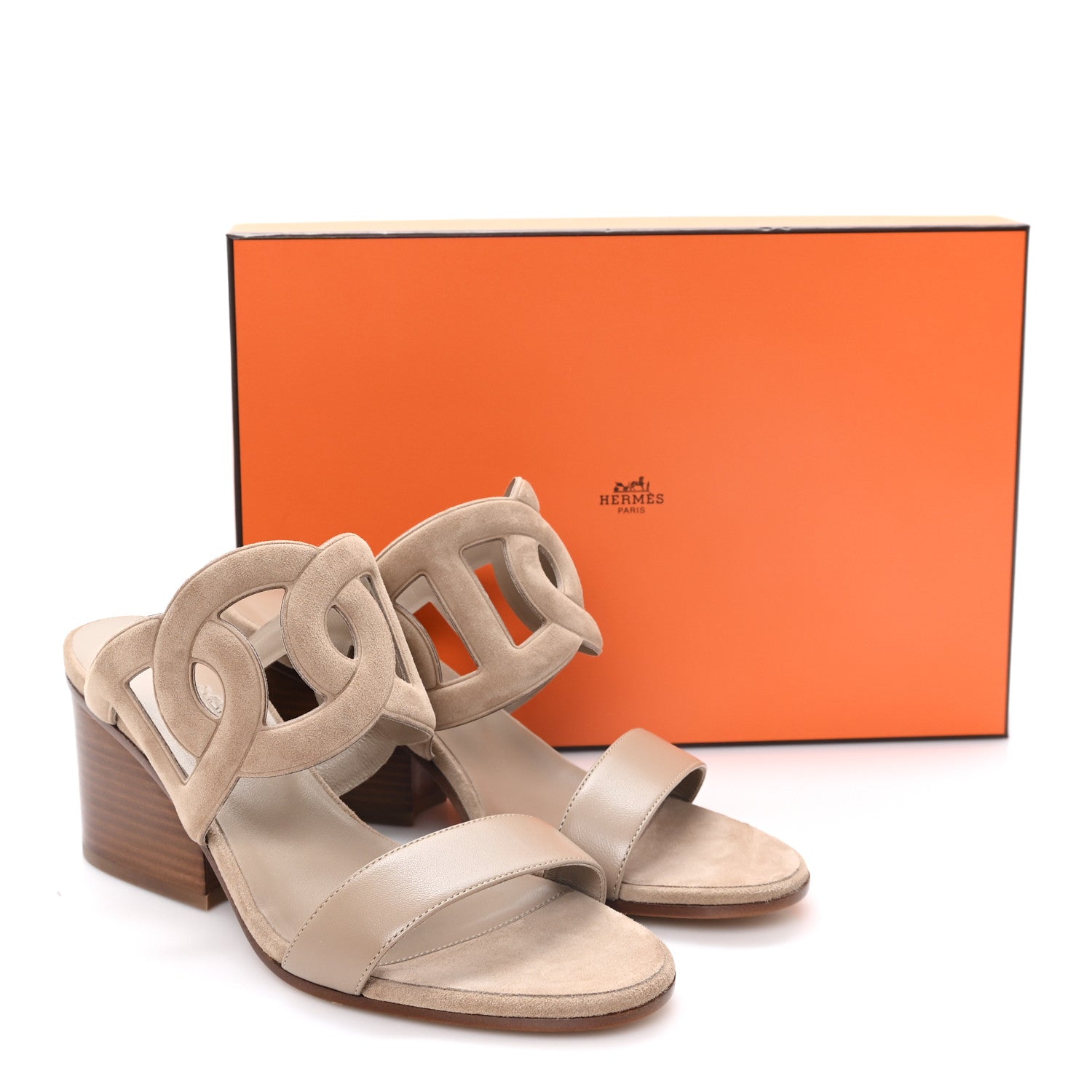 Hermes Suede Goatskin Nappa Bikini Sandals 38.5 Beige Sable 10 of 10