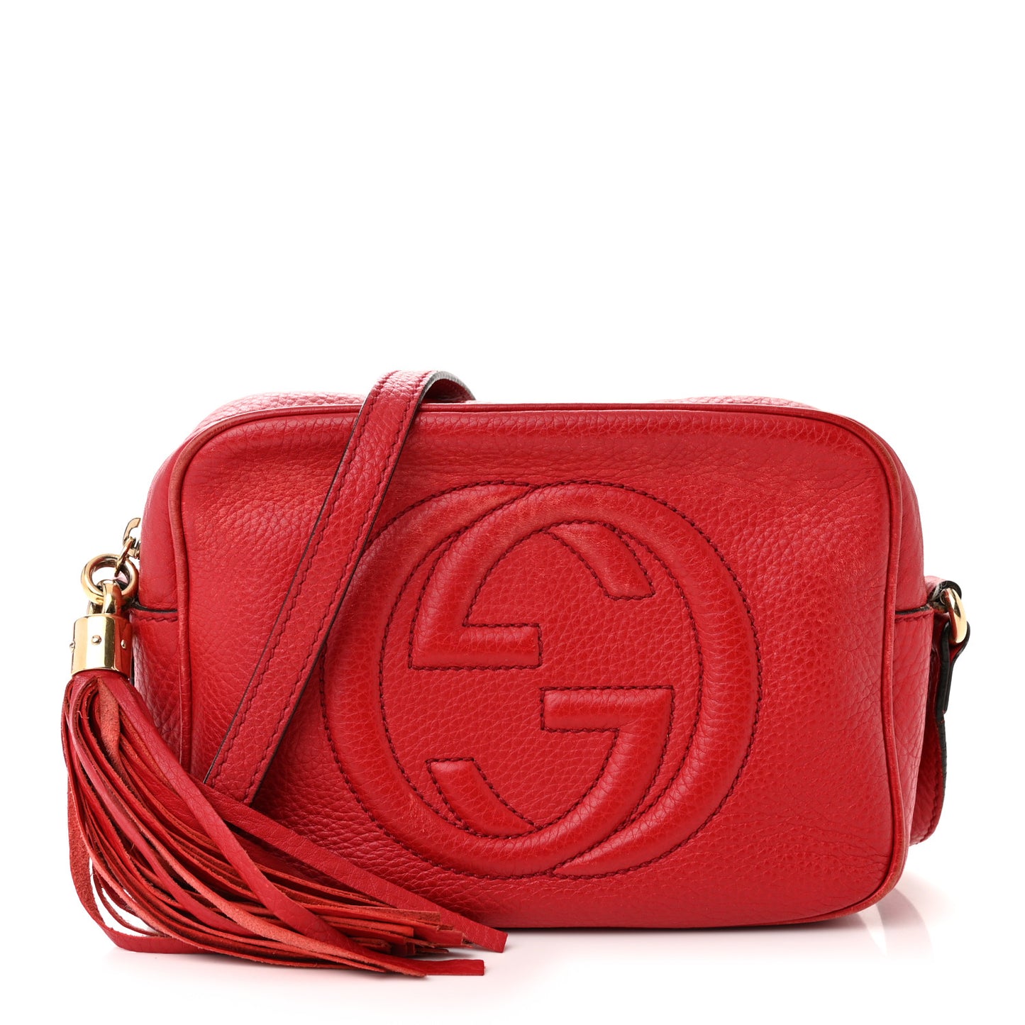 Pebbled Calfskin Small Soho Disco Bag Tabasco Red