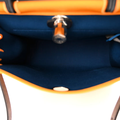 Hermes Vache Hunter Toile Herbag Zip 31 PM Jaune D'Or Bleu Izmir 6 of 15