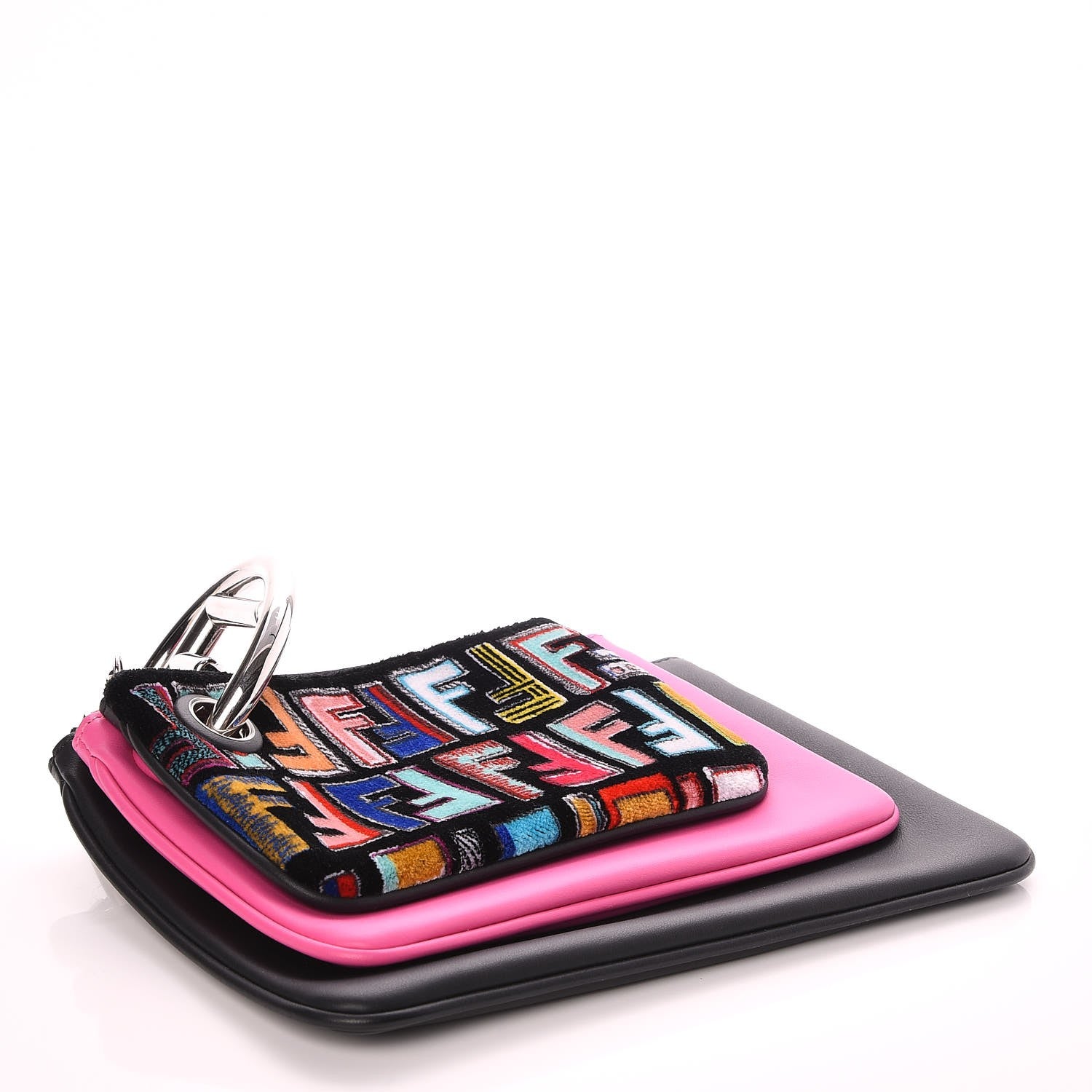 Fendi Calfskin Velvet F is Fun Fair Triplette Pouch Set Multicolor 4 of 10