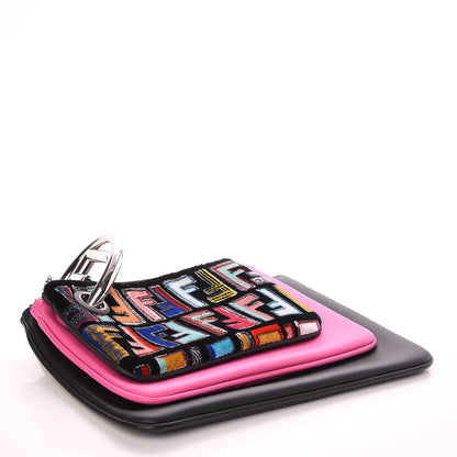 Fendi Calfskin Velvet F is Fun Fair Triplette Pouch Set Multicolor 4 of 10