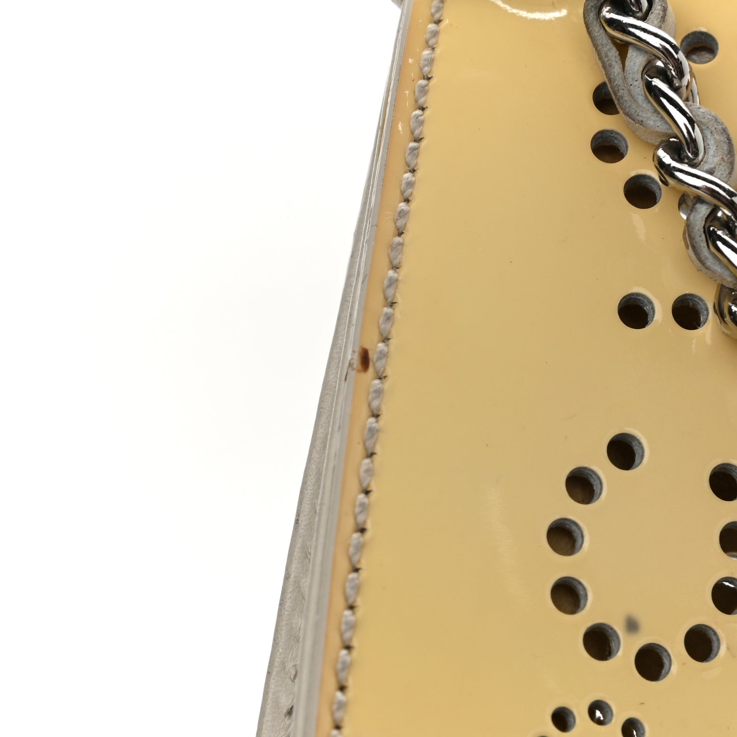 Patent Perforated CC N°5 Clutch Yellow
