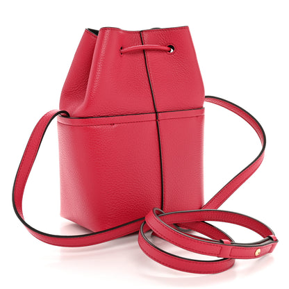 Salvatore Ferragamo Grained Calfskin Mini Gancino Bucket Bag Red 3 of 10
