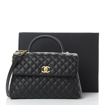 Chanel Caviar Quilted Medium Coco Handle Flap Black 11 of 11