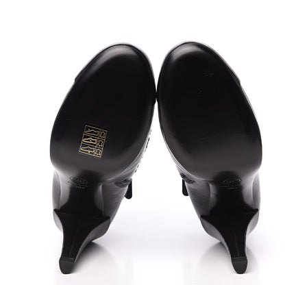 Chanel Calfskin CC Cap Toe Lambskin Booties 38.5 Black 5 of 8