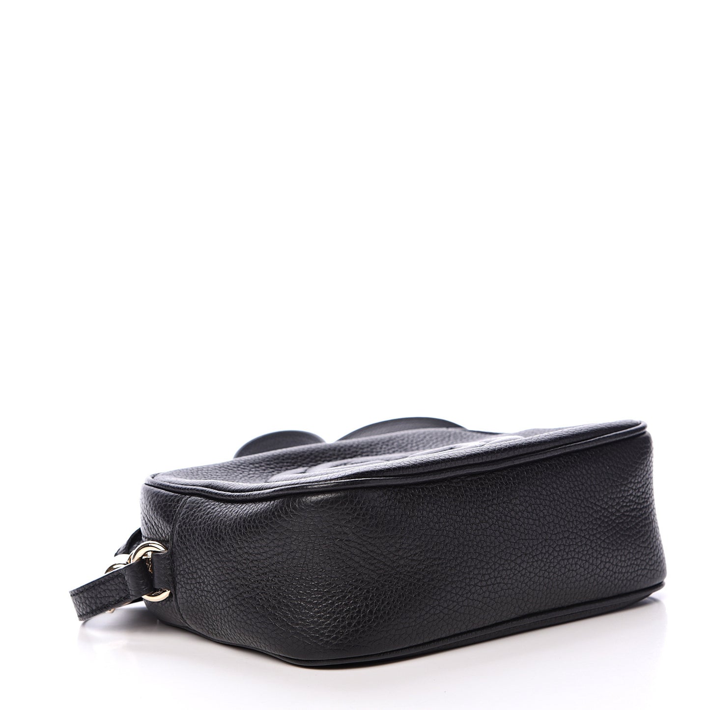 Pebbled Calfskin Small Soho Disco Bag Black