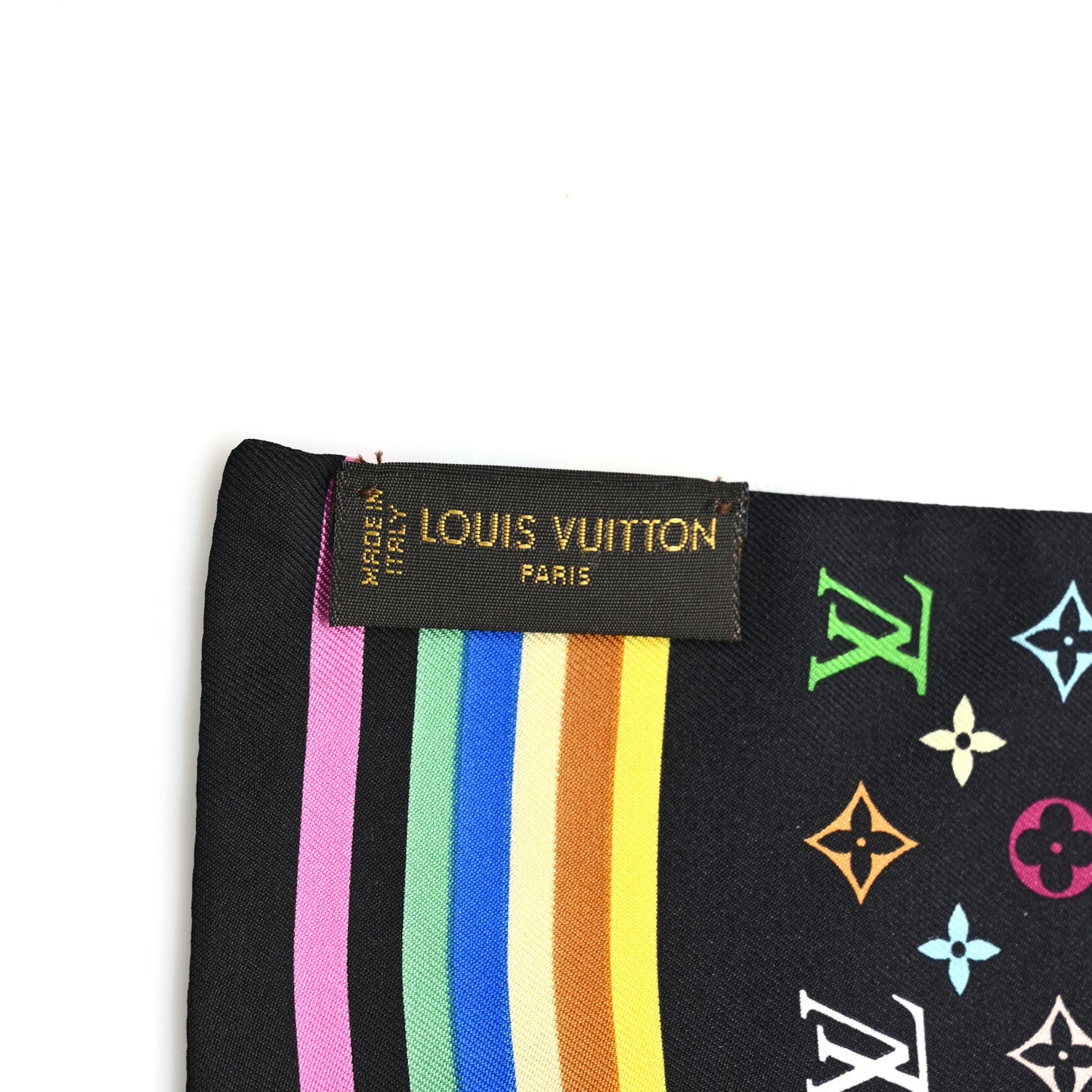 Silk Monogram Multicolor Bandeau Black