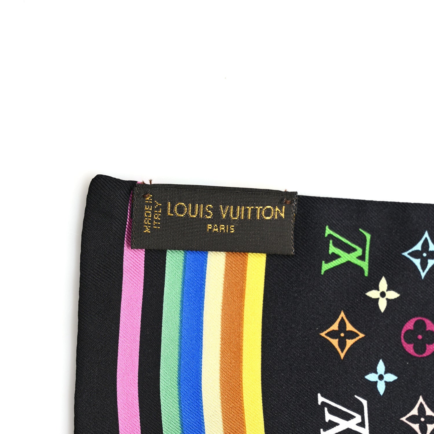 Louis Vuitton Silk Monogram Multicolor Bandeau Black 3 of 4