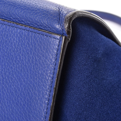 Celine Drummed Calfskin Suede Small Trapeze Indigo 18 of 24