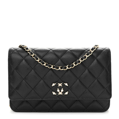 Chanel Caviar Quilted Coco Candy Wallet On Chain WOC Black 1 of 11