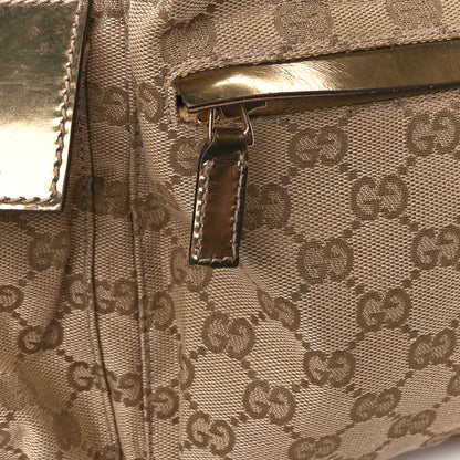 Gucci GG Monogram Web Double Pocket Belt Bag Gold Pink 16 of 17