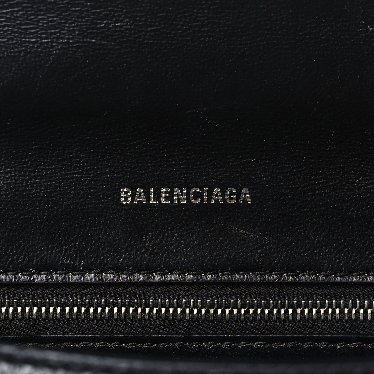 Grained Calfskin Small Hourglass Top Handle Bag Black