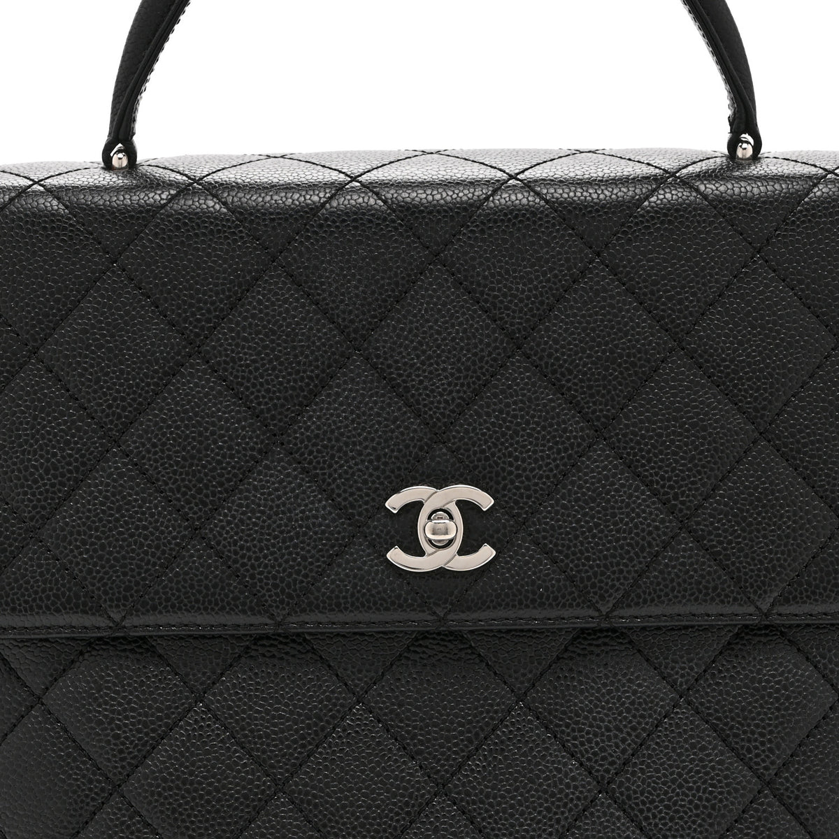 Caviar Quilted Jumbo Kelly Flap Black