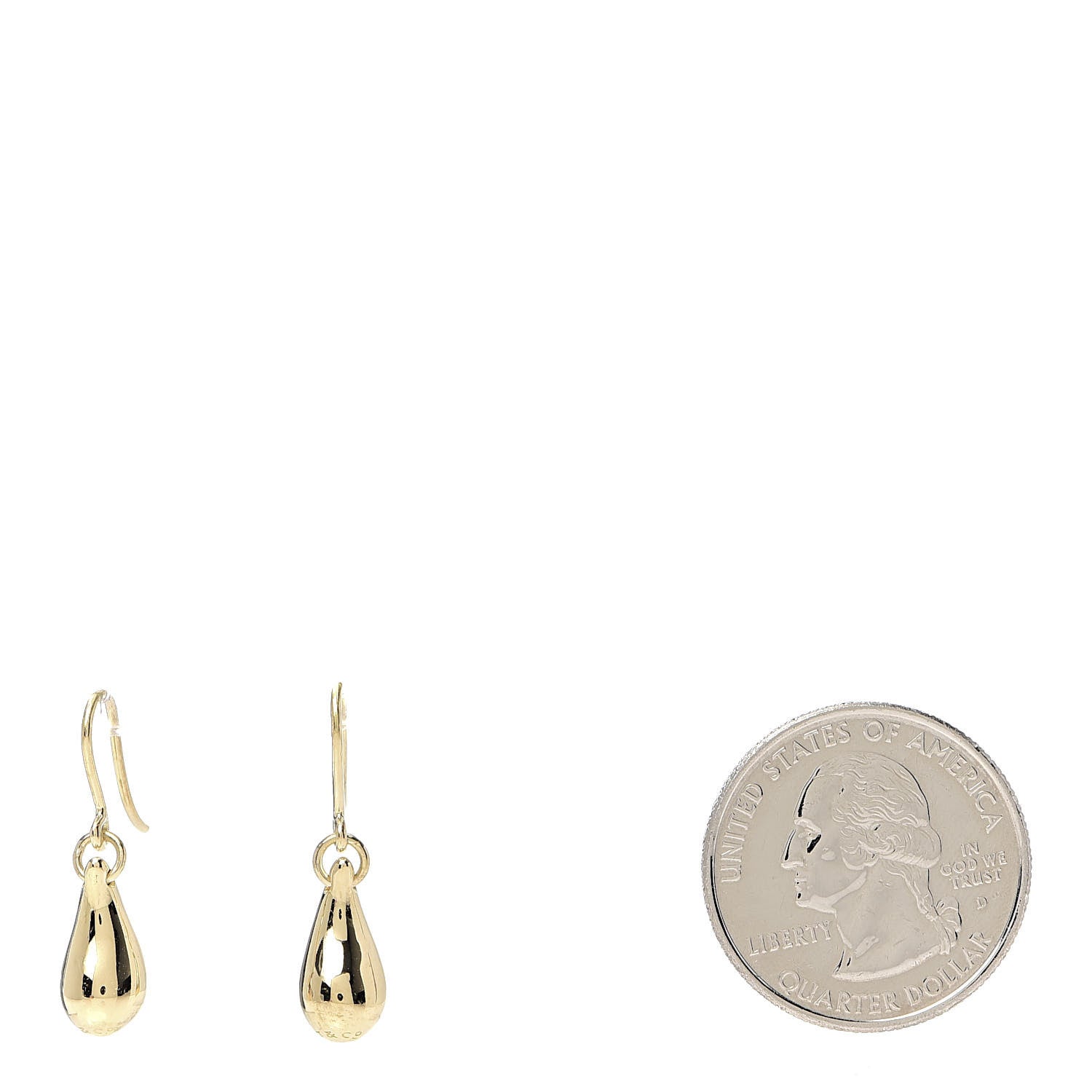 Tiffany 18K Yellow Gold Elsa Peretti Tear Drop Earrings 2 of 4