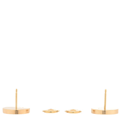 Bulgari 18K Yellow Gold Mother of Pearl Optical Earrings 3 of 4