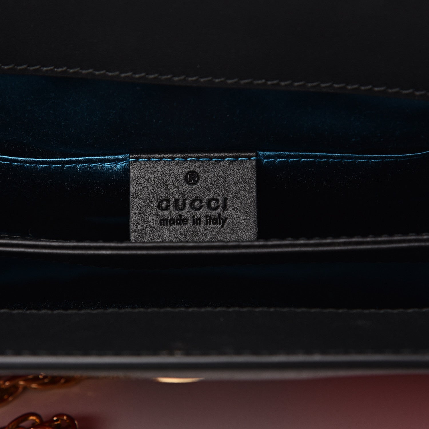 Gucci Suede Patent Web Small Ophidia Chain Shoulder Bag Hibiscus Red Black 5 of 12
