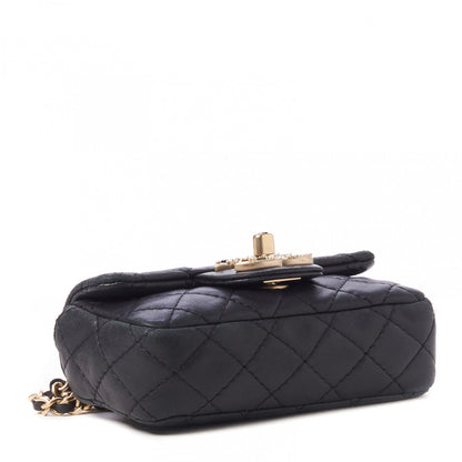 Chanel Lambskin Quilted Precious Jewel Extra Mini Flap Black 3 of 9