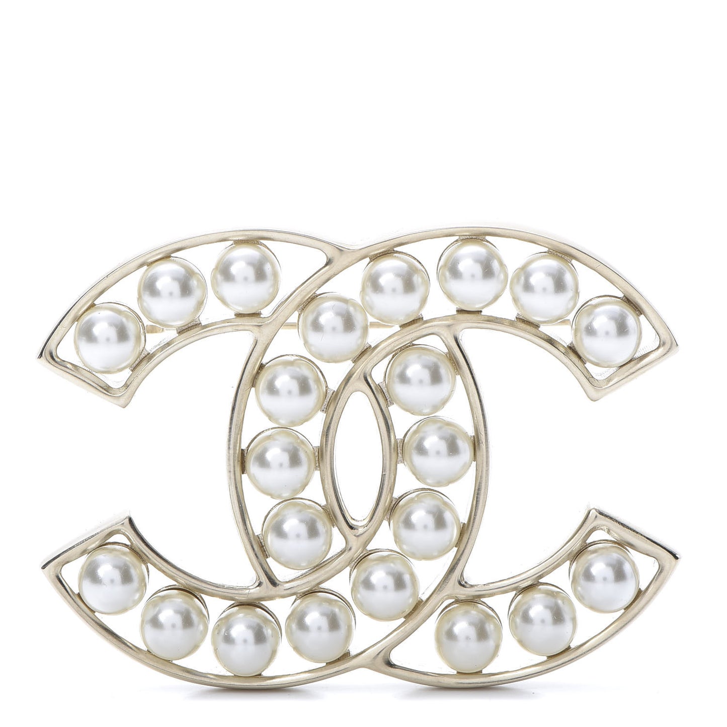 Pearl CC Brooch Light Gold