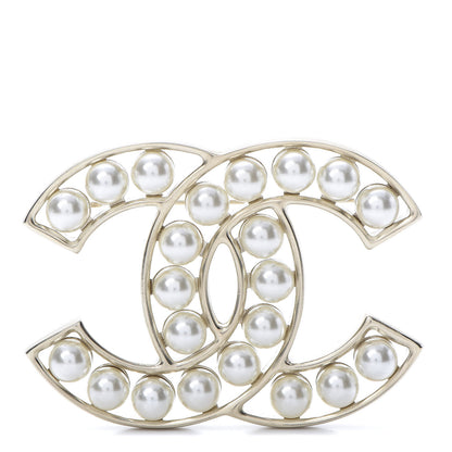 Chanel Pearl CC Brooch Light Gold 1 of 5