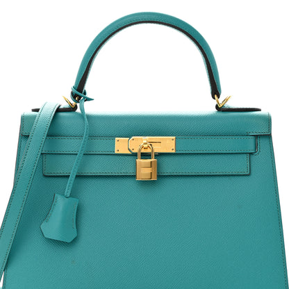 Hermes Epsom Kelly Sellier 28 Bleu Paon 7 of 30