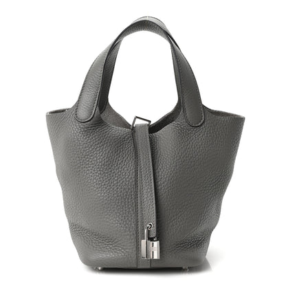 Hermes Taurillon Clemence Picotin Lock 18 PM Gris Meyer 1 of 11
