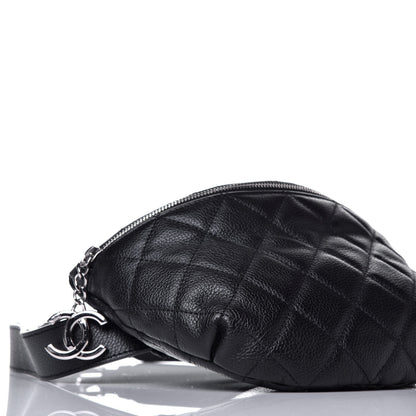 Chanel Grained Calfskin Quilted Waist Belt Bag Black 9 of 10