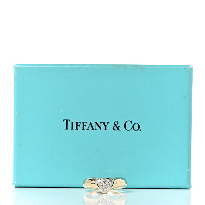 Tiffany 18K Yellow Gold Diamond Heart Band Ring 49 5 7 of 7