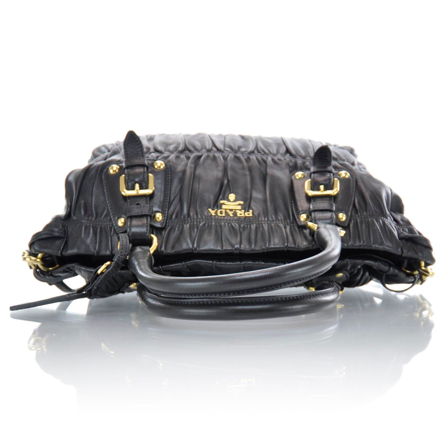 Prada Nappa Leather Gaufre Tote Nero Black 5 of 11